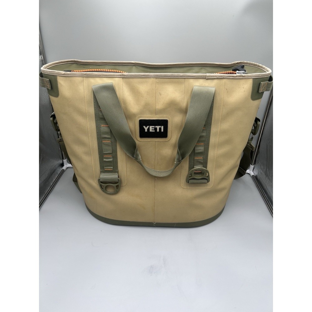 Yeti Hopper 40  Field Tan/Olive Green with Orange Blaze Interior Soft Cooler